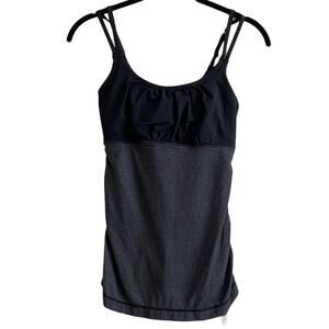 Lululemon Breathe In Tank Heathered Black / Black